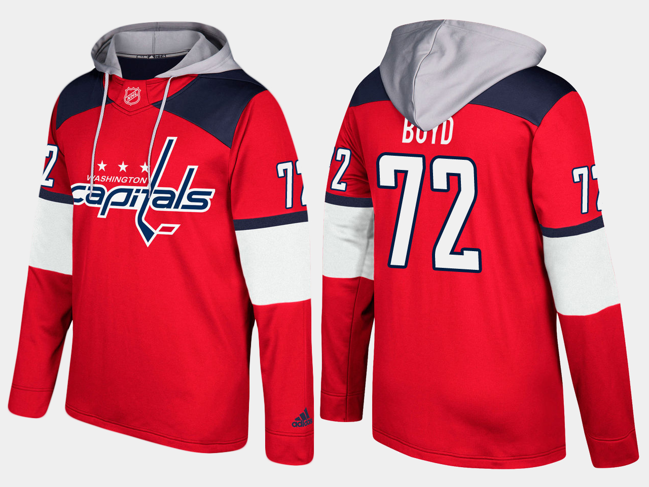 Men NHL Washington capitals 72 travis boyd red hoodie
